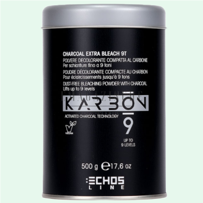 Echos Line Karbon 9 Dust-Free Bleaching Powder with Charcoal Lift Up to 9 Levels 500 g.