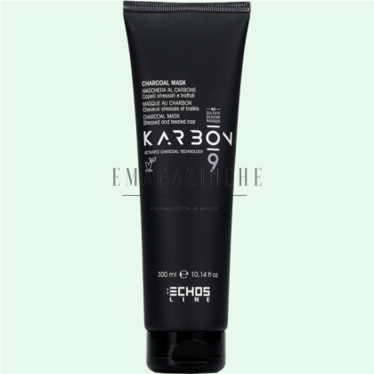 Echos Line Karbon 9 Charcoal Mask Stressed and Treated Hair 100/300/1000 ml.