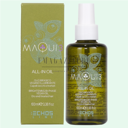 EchosLine Maqui 3 All-In Oil Brightening Bi-Phase Vegan Oil Dry and Tretified Hair 100 ml.