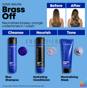 Matrix Total Results Brass Off Brunette Neutralising Blue Shampoo for Lightened Brunette Hair 300/1000 ml.