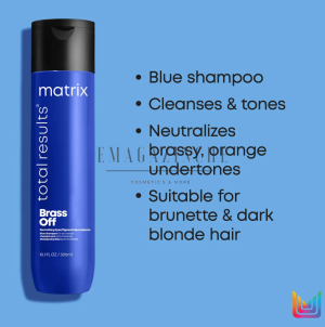 Matrix Total Results Син шампоан неутрализиращ медни оттенъци 300/1000 мл. Brass Off Brunette Neutralising Blue Shampoo