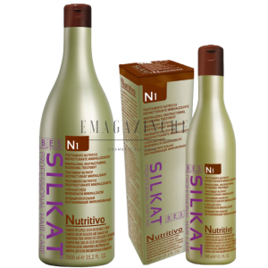 Bes Silkat N1 Nourishing Active Treatment Nutritivo Shampoo for dry and damaged hair 300/1000 ml