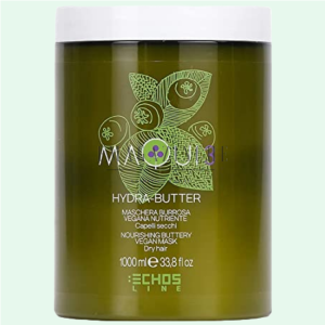 EchosLine Естествена подхранваща веган маска за суха коса с масло от шеа 250/1000 мл. Maqui 3 Hydra-Butter Nourishing Buttery Vegan Mask