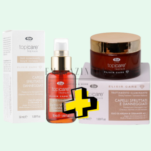 Lisap Shine Set for Treated and Damaged Hair with Argan Oil + Elixir Care Therapy 100 ml.